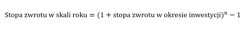 Stopa zwrotu w skali roku - wzór